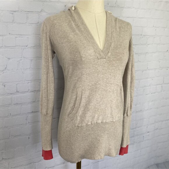 ⭐ 3/$15 Vintage Y2K Ashley Medium Tan Pink Hooded Sweatshirt With Pouch Pocket - Picture 2 of 8